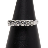 Pt900 プラチナ ダイヤモンド0.25ct 一文字リング 指輪 レディース 8号 【中古】