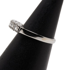 Pt900 プラチナ ダイヤモンド0.25ct 一文字リング 指輪 レディース 8号 【中古】