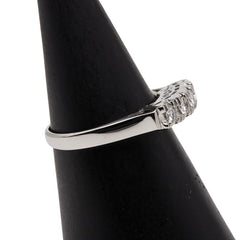 Pt900 プラチナ ダイヤモンド0.25ct 一文字リング 指輪 レディース 8号 【中古】