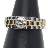 Pt900ベース/K18コンビ ダイヤ0.538ct リング 指輪 レディース 17号 【中古】