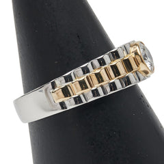 Pt900ベース/K18コンビ ダイヤ0.538ct リング 指輪 レディース 17号 【中古】