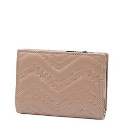 グッチ GGマーモント ダブルG 二つ折り財布 コンパクトウォレット 773427 ピンクベージュ レザー レディース GUCCI 【中古】
