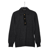 サルヴァトーレフェラガモ ニットポロ サイズ:M グレー ウール レディース Salvatore Ferragamo 【中古】