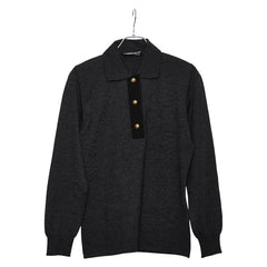 サルヴァトーレフェラガモ ニットポロ サイズ:M グレー ウール レディース Salvatore Ferragamo 【中古】