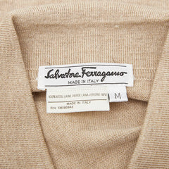 サルヴァトーレフェラガモ ニットポロ サイズ:M ベージュ ウール レディース Salvatore Ferragamo 【中古】