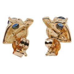 K18YG イエローゴールド サファイア ダイヤ ピアス レディース 【中古】