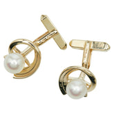 ミキモト K14YG イエローゴールド アコヤパール8mm カフス カフリンクス レディース MIKIMOTO 【中古】