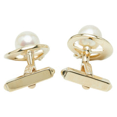 ミキモト K14YG イエローゴールド アコヤパール8mm カフス カフリンクス レディース MIKIMOTO 【中古】