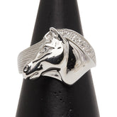 Pt900 プラチナ ダイヤ 馬 ホース モチーフ リング 指輪 レディース 13.5号 【中古】