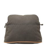 エルメス ボリードポーチGM ポーチ グレー ブラウン コットン レディース HERMES 【中古】