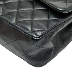 シャネル マトラッセ25 ココマーク Wフラップ チェーン ショルダーバッグ ブラック シルバー金具 ラムスキン レディース CHANEL 【中古】