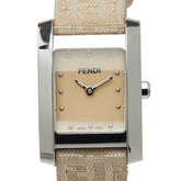 フェンディ オロロジ クラシコ 腕時計 7000L クオーツ ベージュ文字盤 ステンレススチール レザー レディース FENDI 【中古】