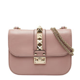 ヴァレンティノ スタッズ チェーン ショルダーバッグ ピンク レザー レディース VALENTINO 【中古】
