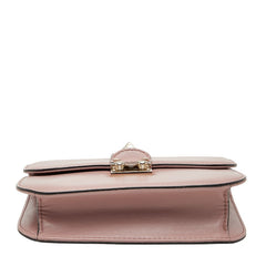 ヴァレンティノ スタッズ チェーン ショルダーバッグ ピンク レザー レディース VALENTINO 【中古】