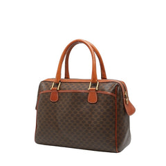 セリーヌ マカダム ハンドバッグ ミニボストンバッグ ブラウン PVC レザー レディース CELINE 【中古】