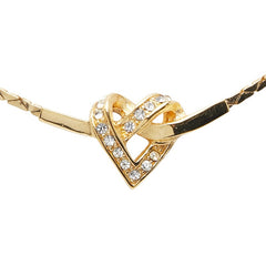 ディオール ハートモチーフ ラインストーン ネックレス ゴールド メッキ レディース Dior 【中古】