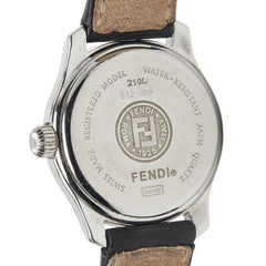 フェンディ 腕時計 210L クオーツ ブラック文字盤 ステンレススチール レザー レディース FENDI 【中古】
