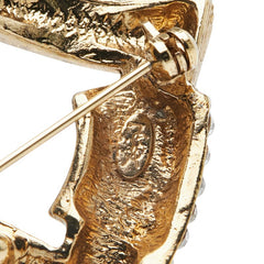 サンローラン ラインストーン ブローチ ゴールド メッキ レディース SAINT LAURENT 【中古】