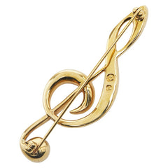 スワロフスキー ト音記号 ラインストーン ブローチ ゴールド メッキ レディース SWAROVSKI 【中古】