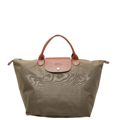 ロンシャン LE PLIAGE ORIGINAL ル プリアージュ M ハンドバッグ トートバッグ カーキグリーン ナイロン レザー レディース Longchamp 【中古】