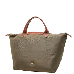 ロンシャン LE PLIAGE ORIGINAL ル プリアージュ M ハンドバッグ トートバッグ カーキグリーン ナイロン レザー レディース Longchamp 【中古】