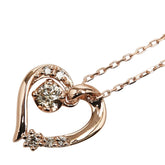 カナルヨンドシー K10PG ピンクゴールド ダイヤ ハート モチーフ ペンダントネックレス レディース canal4℃ 【中古】