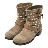 ジミーチュウ スタースタッズ ショートブーツ サイズ:39 ベージュ レザー スエード レディース JIMMY CHOO 【中古】