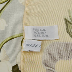 ディオール フラワー 花柄 スカーフ イエロー マルチカラー シルク レディース Dior 【中古】