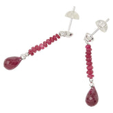 K14WG ホワイトゴールド ルビー スタッドピアス レディース 【中古】