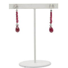 K14WG ホワイトゴールド ルビー スタッドピアス レディース 【中古】