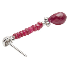 K14WG ホワイトゴールド ルビー スタッドピアス レディース 【中古】