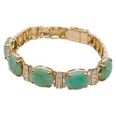 K18YG イエローゴールド ヒスイ キュービックジルコニア ブレスレット レディース 【中古】