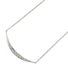 K18WG ホワイトゴールド ダイヤ ネックレス レディース 【中古】