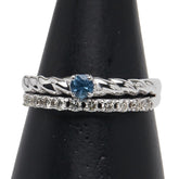 K18WG ホワイトゴールド パライバトルマリン0.13ct ダイヤ0.20ct リング 指輪 レディース 15号 【中古】