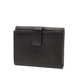 ロエベ アナグラム 二つ折り財布 ブラック レザー レディース LOEWE 【中古】