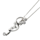 K18WG ホワイトゴールド ダイヤ0.41ct ペンダントネックレス レディース 【中古】