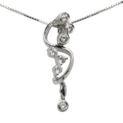 K18WG ホワイトゴールド ダイヤ0.41ct ペンダントネックレス レディース 【中古】