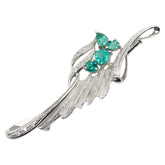 K18WG ホワイトゴールド K14WG ホワイトゴールド エメラルド1.16ct ダイヤ0.10ct ペンダント兼用ブローチ レディース 【中古】