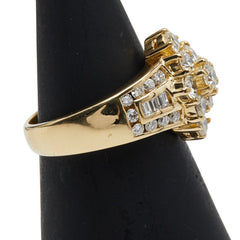 K18YG イエローゴールド ダイヤ1.37ct リング 指輪 レディース 10.5号 【中古】