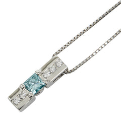 Pt950 プラチナ Pt850 プラチナ ダイヤ0.337ct ダイヤ0.10ct ネックレス レディース 【中古】