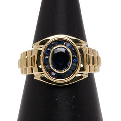 K18YG イエローゴールド サファイア1.63ct リング 指輪 レディース 17.5号 【中古】