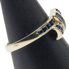 K14YG イエローゴールド サファイア ダイヤ リング 指輪 レディース 11.5号 【中古】