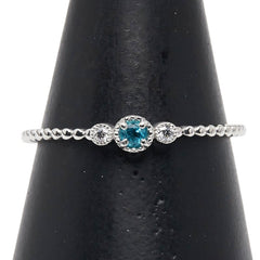 Pt900 プラチナ パライバトルマリン0.060ct ダイヤ0.026ct リング 指輪 レディース 17.5号 【中古】