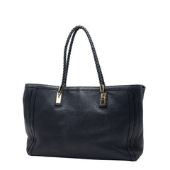 グッチ バンブー タッセル ショルダーバッグ トートバッグ 269945 ネイビー キャンバス レザー レディース GUCCI 【中古】