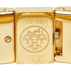 エルメス ロケ 腕時計 バングルウォッチ L01.201 クオーツ ゴールド文字盤 メッキ レディース HERMES 【中古】