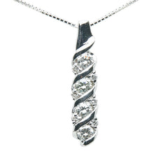 K18WG ホワイトゴールド ダイヤ0.50ct ペンダントネックレス レディース 【中古】