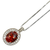 K18WG ホワイトゴールド シトリン1.80ct ダイヤ0.16ct ペンダントネックレス レディース 【中古】