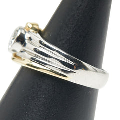 Pt900 プラチナ K18YG イエローゴールド コンビ ダイヤ0.569ct リング 指輪 レディース 11.5号 【中古】