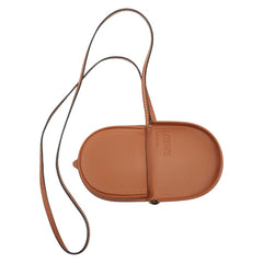 ロエベ アナグラム ヒールポーチ ミニ 斜め掛け ショルダーバッグ ポーチ タン ブラウン レザー レディース LOEWE 【中古】
