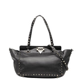 ヴァレンティノ スタッズ ハンドバッグ ショルダーバッグ 2WAY ブラック レザー レディース VALENTINO 【中古】
